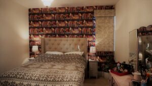 Awkward window with roman blind