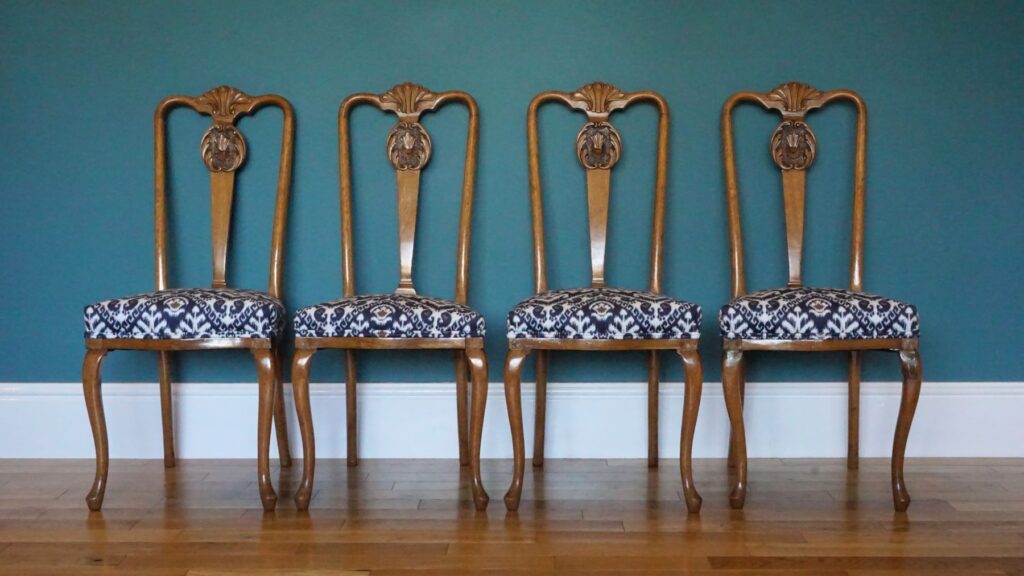 antique dining chairs with new covers