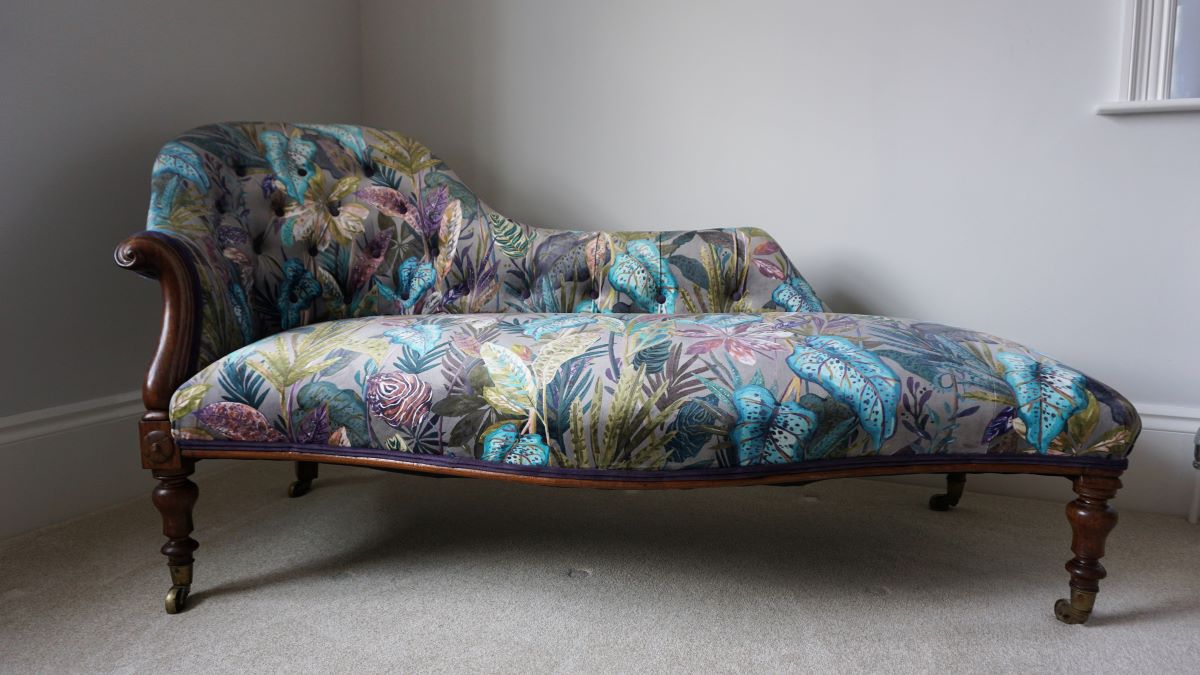 chaise longue upholstered by Darn Right